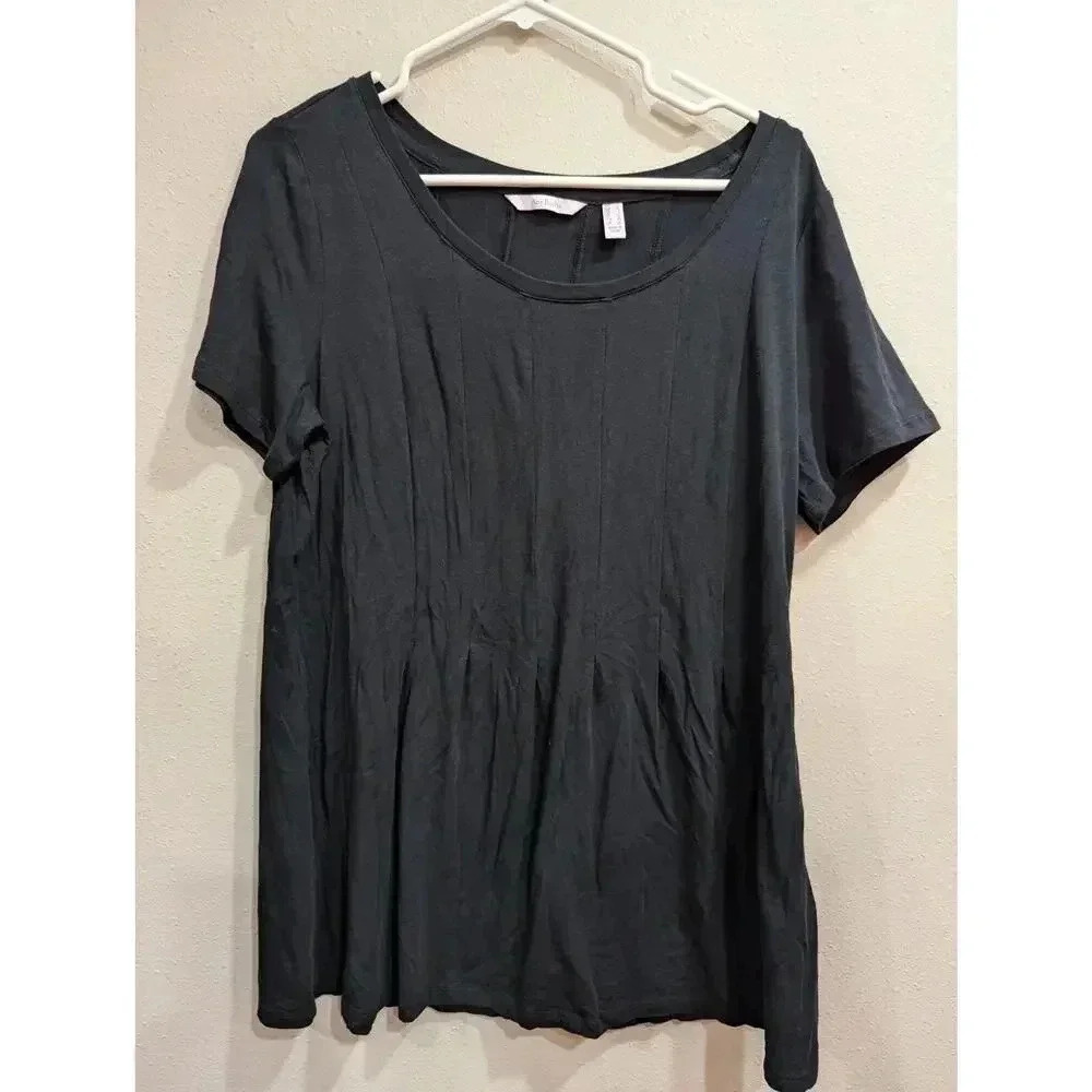 Women's scoop neck black T-shirt by Any Body size XL